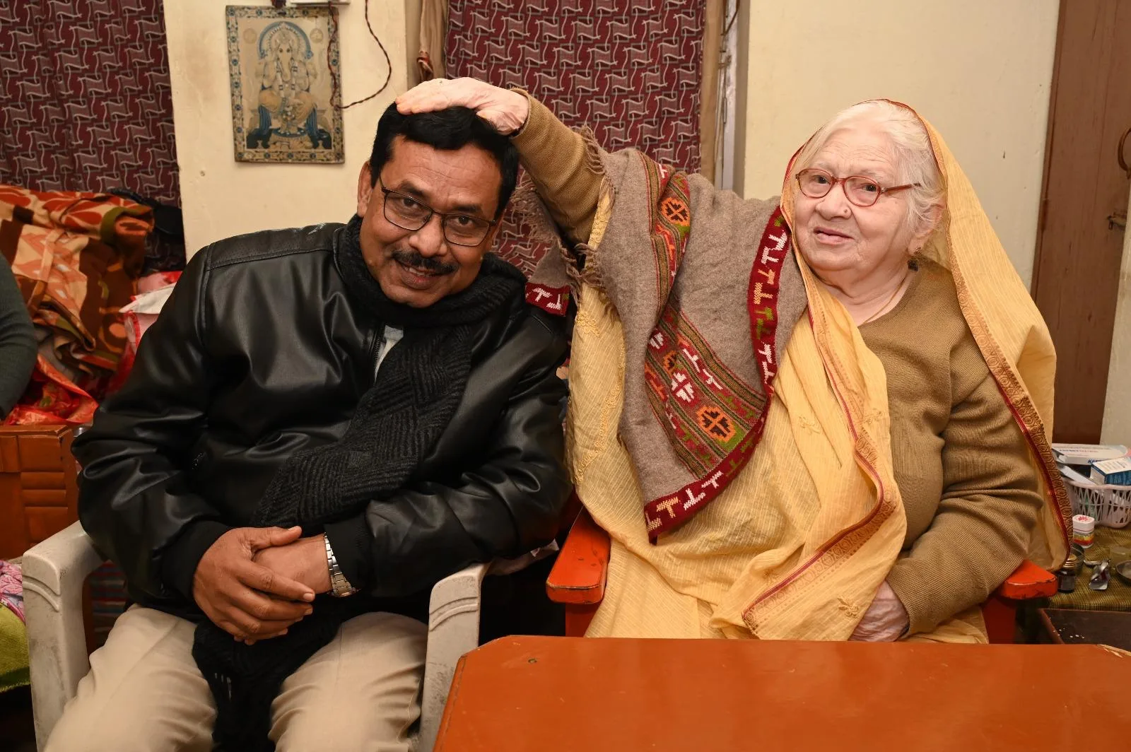 Receiving the blessing of the late Padma Shri Godavari Dutta.