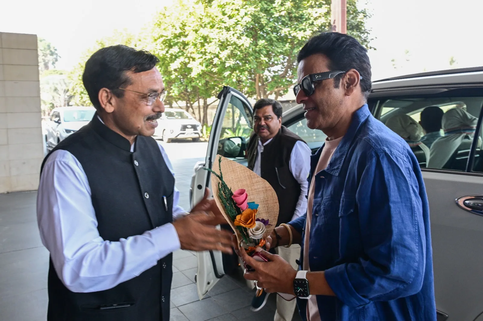 Off-stage — after a panel.