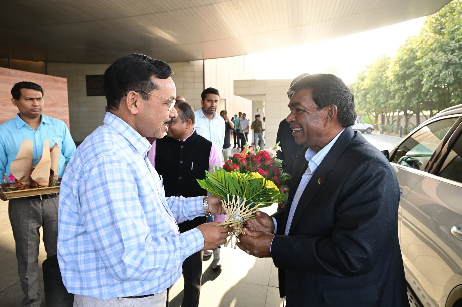 With the Prime Minister of Mauritius.